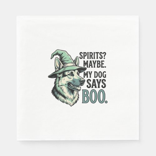 Witch Hat Dog Vintage Engraving Halloween Humor De Napkins