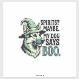 Witch Hat Dog Vintage Engraving Halloween Humor De Sticker