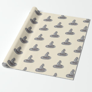 Witch Hat Doodle Halloween Pattern Wrapping Paper