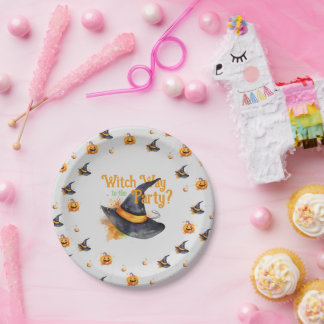 Witch Hat Halloween Paper Plates