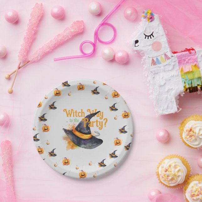 Witch Hat Halloween Paper Plates (Party)
