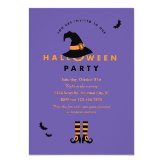 Witch Hat Halloween Party Invitation