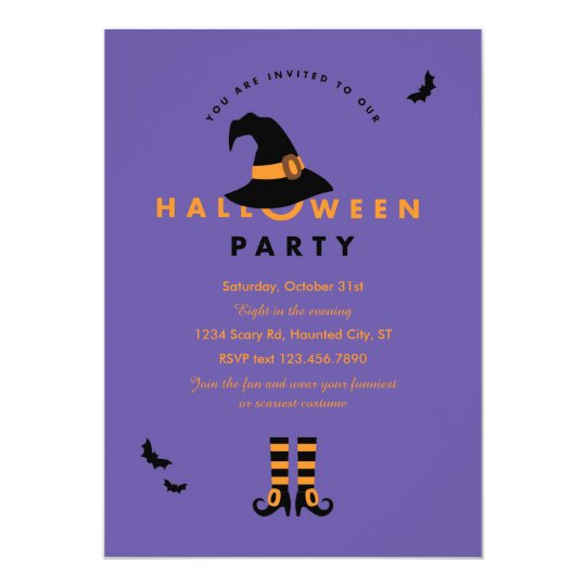 Witch Hat Halloween Party Invitation | Zazzle.com