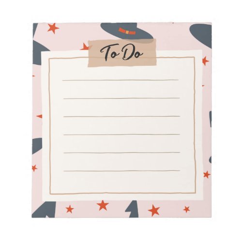 Witch Hat Halloween Pattern To Do list  Notepad