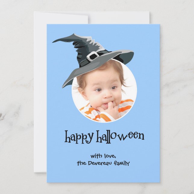 Witch Hat Halloween Photo Card (Front)