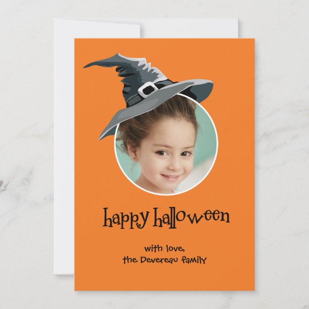 Witch Hat Halloween Photo Card