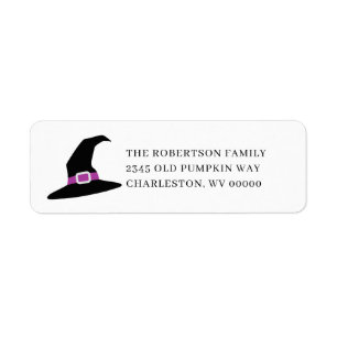 Witch Hat Halloween Return Address Label