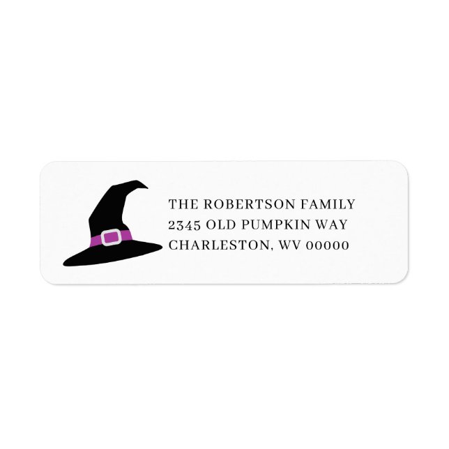 Witch Hat Halloween Return Address  Label (Front)