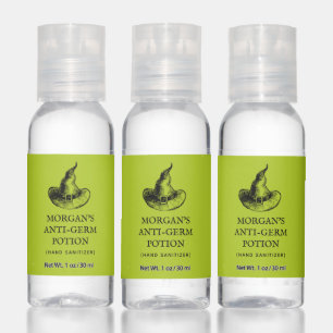 Witch hat Halloween spooky green Hand Sanitizer