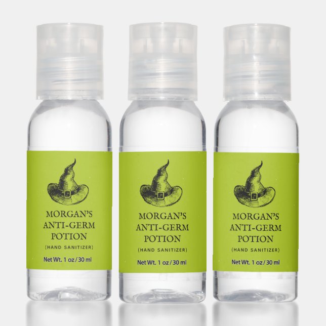 Witch hat Halloween spooky green Hand Sanitizer (Set)