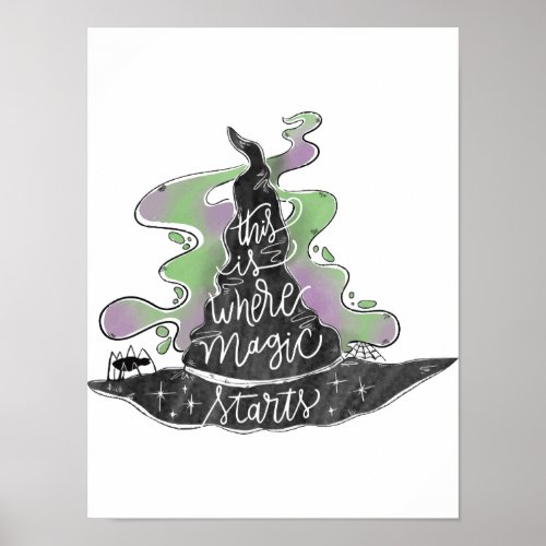 Witch Hat Magic Spooky Halloween Poster