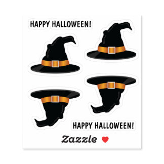 Witch Hat Orange Witch's Hat Happy Halloween Text Sticker