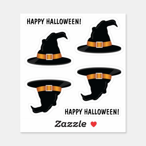 Witch Hat Orange Witchs Hat Happy Halloween Text Sticker