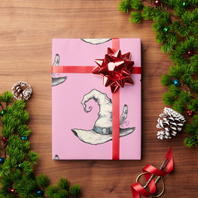 Witch Hat Pink Wrapping Paper (Holiday Gift)