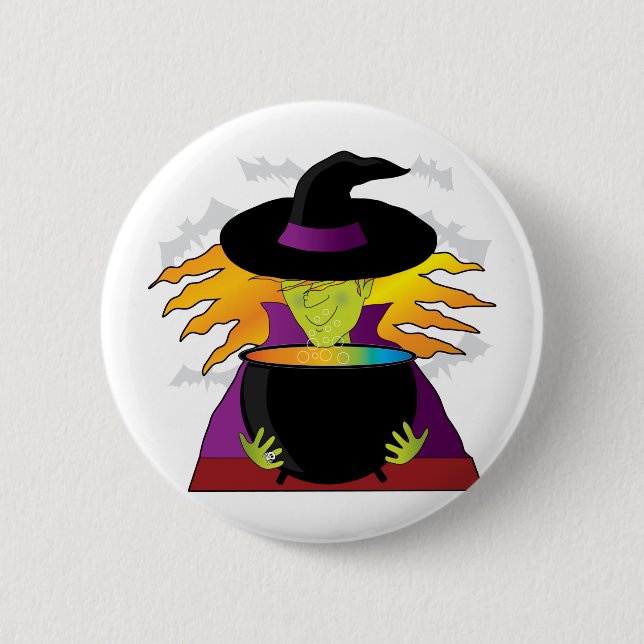 Witch Hat Pod Pinback Button (Front)