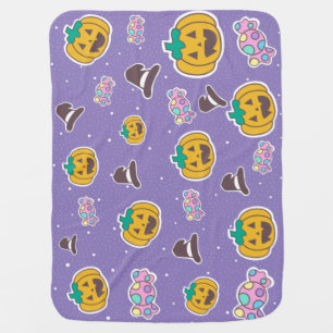Witch Hat Pumpkin Candy Pattern - Cute Halloween B Baby Blanket