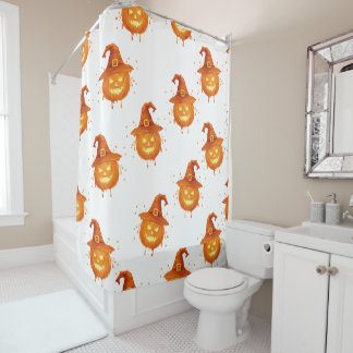 Witch Hat Pumpkin Gothic Bathroom Design – Spooky Shower Curtain