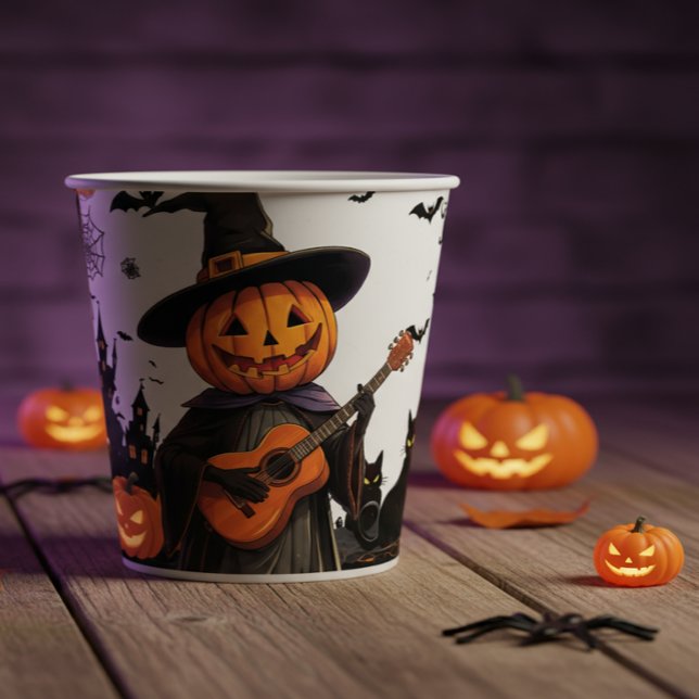 Witch Hat Pumpkin Halloween Vibes Paper Cups (Creator Uploaded)