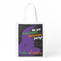 Witch hat trick or treat flavor on glitter