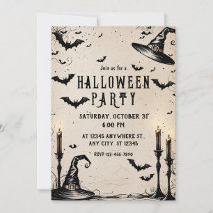 Witch Hats Halloween Party Invitation