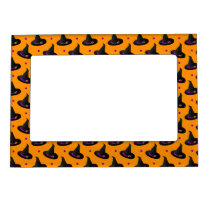 witch hats halloween pattern magnetic photo frame