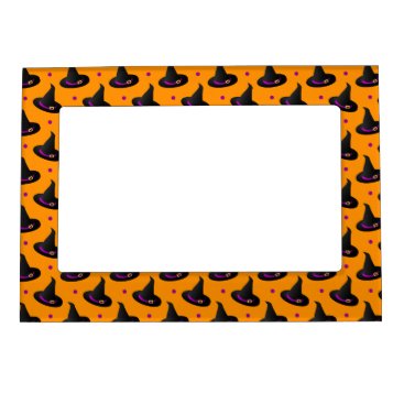 witch hats halloween pattern magnetic photo frame