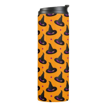 witch hats halloween pattern thermal tumbler