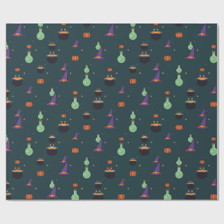 Witch Hats Potions and Caldrons Pattern Wrapping Paper