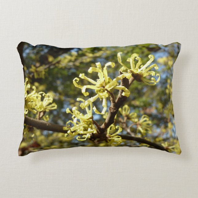 Witch Hazel Flowers Decorative Pillow (Front)
