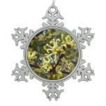 Witch Hazel Flowers Snowflake Pewter Christmas Ornament