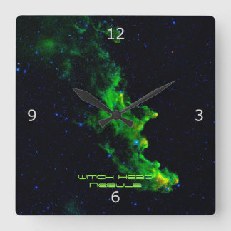 Witch Head Nebula astronomy image Square Wall Clock