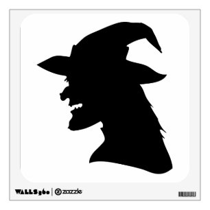 Witch Head Silhouette   Halloween Wall Decal