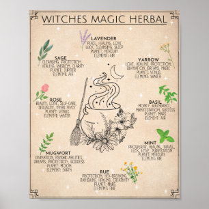 Witch Herbal Magic Art Sign