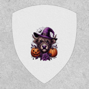Witch Highland Halloween Cow Patch