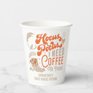 Witch Hocus Pocus Coffee To Focus Potion Halloween Paper Cups