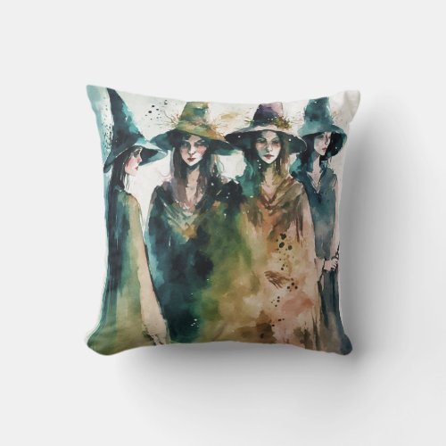 Witch illustration 1 throw pillow