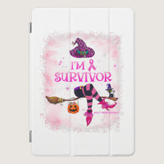 Witch I'm Survivor Breast Cancer Awareness Pumpkin iPad Pro Cover