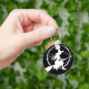 Witch in Flight Keychain