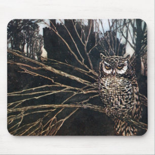 Witch in Owl Form Mouse Pad