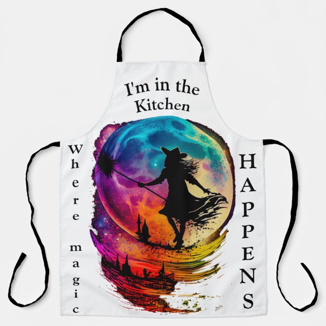 Witch in the kitchen magic All-Over Print Apron (Front)