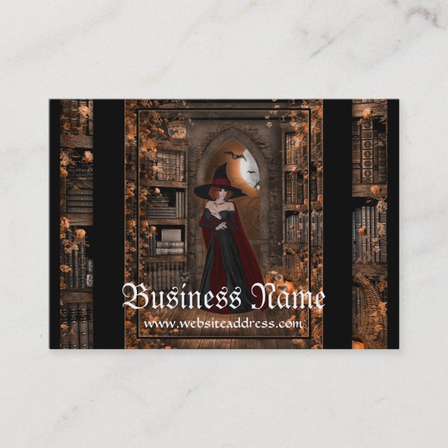 Witch in the Night Fantasy Business Cards (Front)