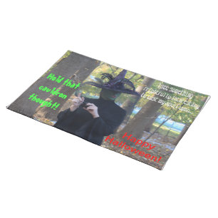 Witch in the Woods Casting a Spell Cloth Placemat
