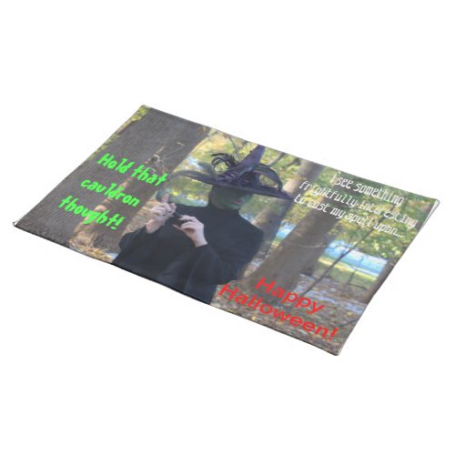 Witch in the Woods Casting a Spell Cloth Placemat
