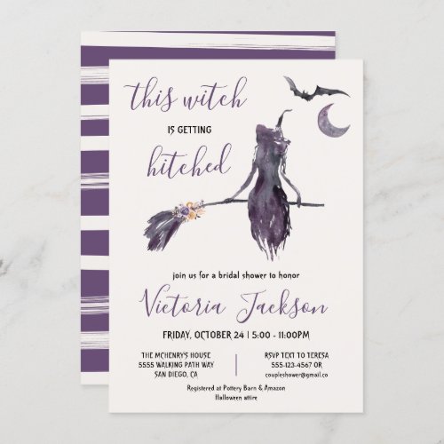 Witch is getting Hitched Halloween Bridal Shower Invitation