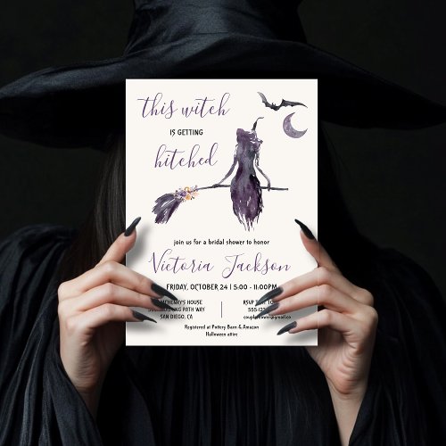 Witch is getting Hitched Halloween Bridal Shower Invitation