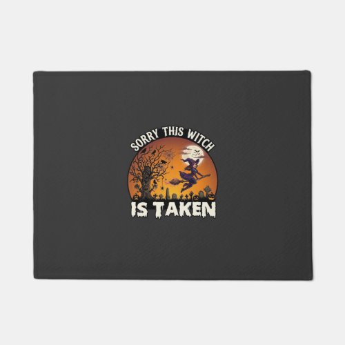 Witch Is Taken Broom Tree Graveyard Halloween_1 Doormat