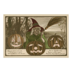Witch Jack O' Lantern Pumpkin Goblin Photo Print