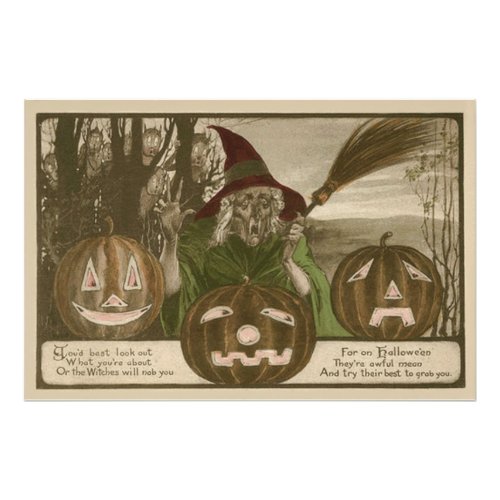 Witch Jack O Lantern Pumpkin Goblin Photo Print