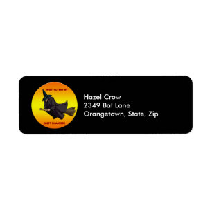 Witch Just Flying By Halloween Address Labels