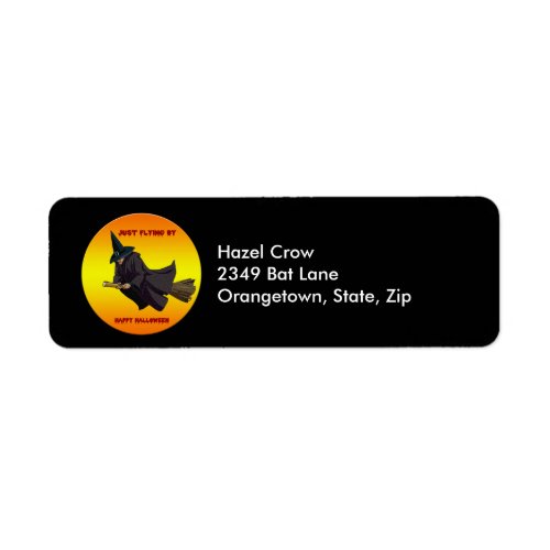 Witch Just Flying By Halloween Address Labels